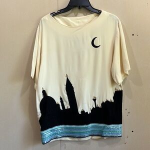 Moschino Couture Vintage 90s Beaded Embroidered Venice Tunic Size 8